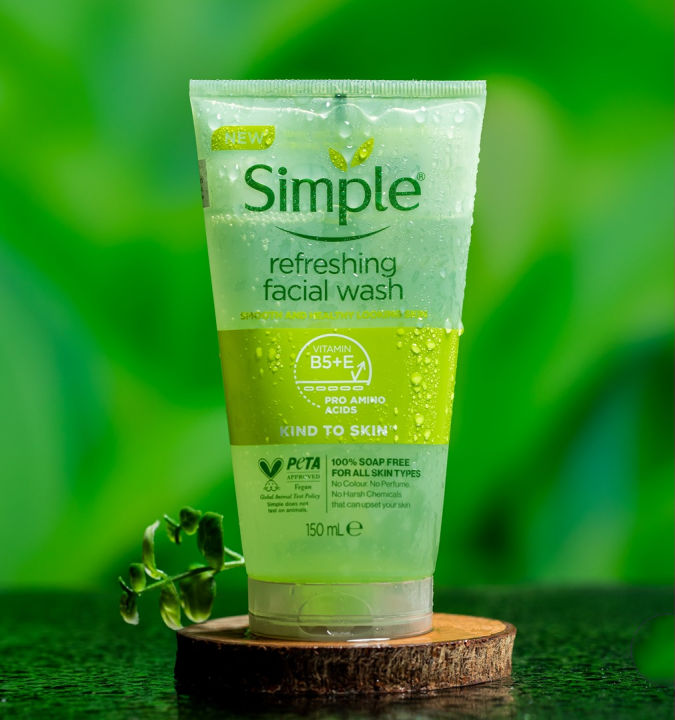 Simple Refreshing Facial Wash (150ml) | Gentle Vegan Cleanser for All Skin Types