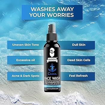 Muuchstac Ocean Face Wash (100ml) | SLS & Paraben Free Cleanser for Men