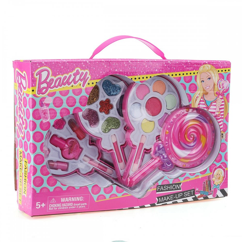 Lollipop Kids Makeup Kit – 3-Layer Rotating Candy Cosmetic Set for Girls