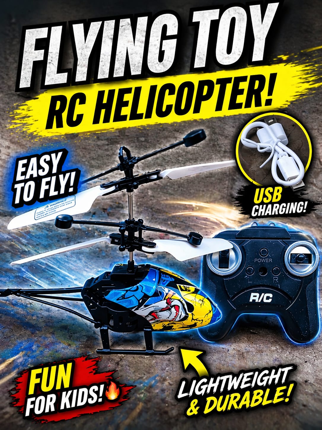 RC Flying Helicopter Toy for Kids in Bangladesh | Lightweight & Rechargeable