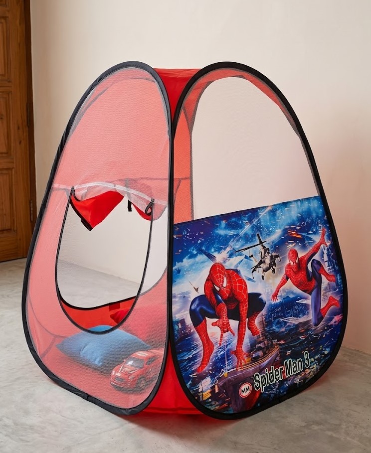 Spider-Man Kids Play Tent House | Foldable Indoor Outdoor Toy Tent for Children with 50 pcs multicolour ball