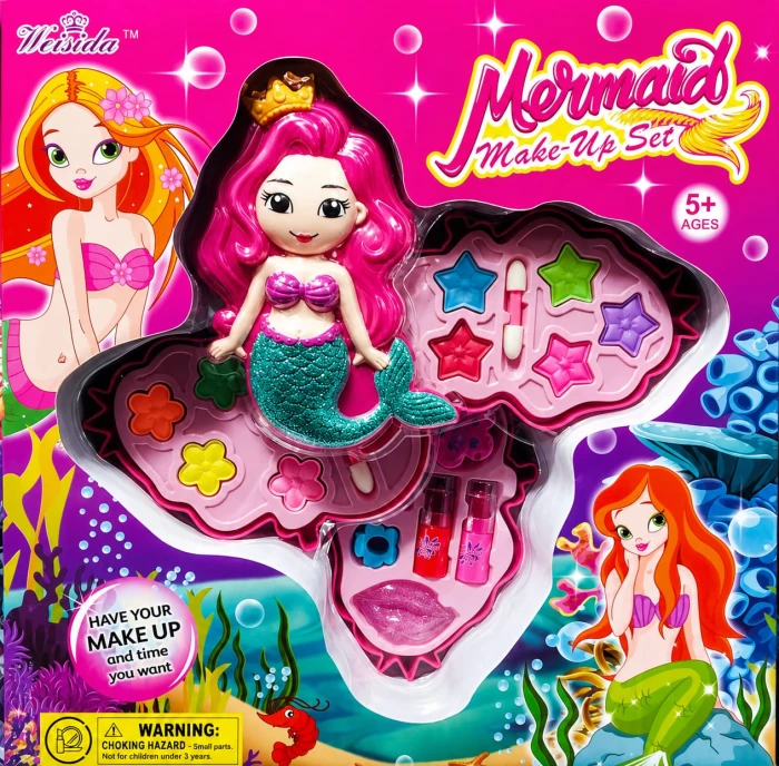 Kids Makeup Artist Mermaid Toy Set | Safe Play Cosmetic Kit for Girls