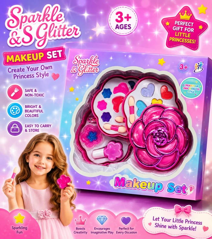 Sparkle & Glitter Princess Flower Makeup Set for Kids