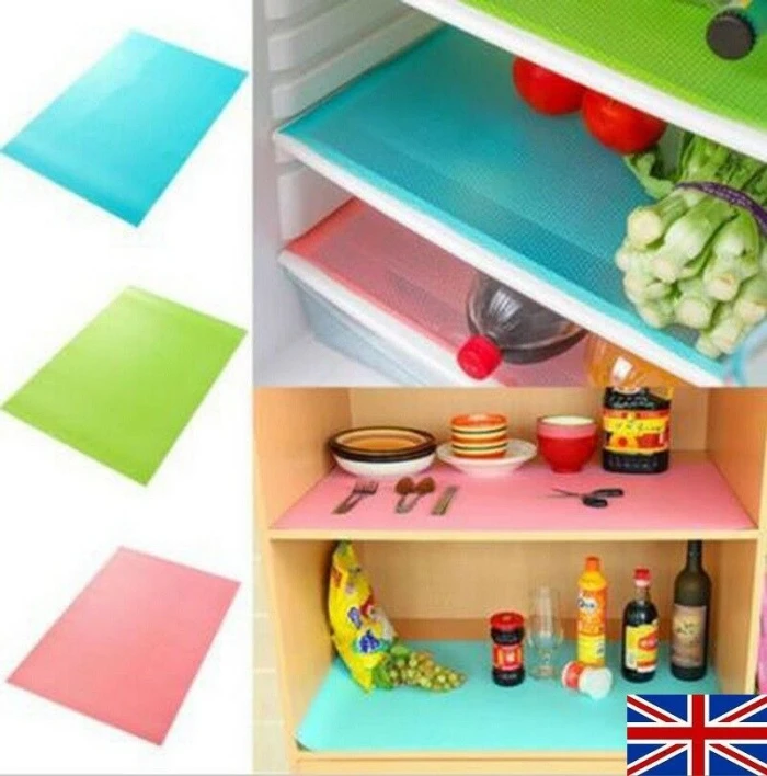 Washable Refrigerator Mats, Waterproof Fridge Mats, Drawer Mats 5 PCS