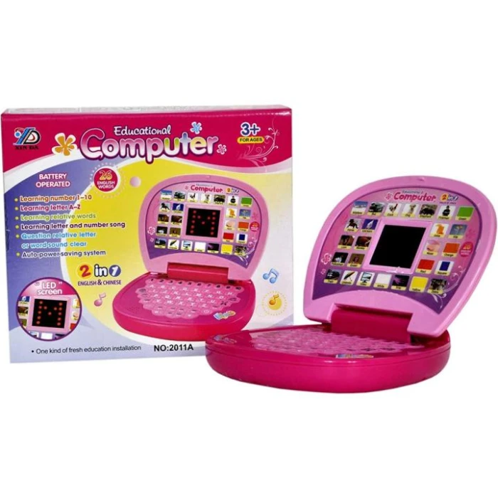 EDUCATIONAL Computer and Learning ABCD, Words & Number Battery Operated Kids Laptop with LED Display and Music - Baby Toys