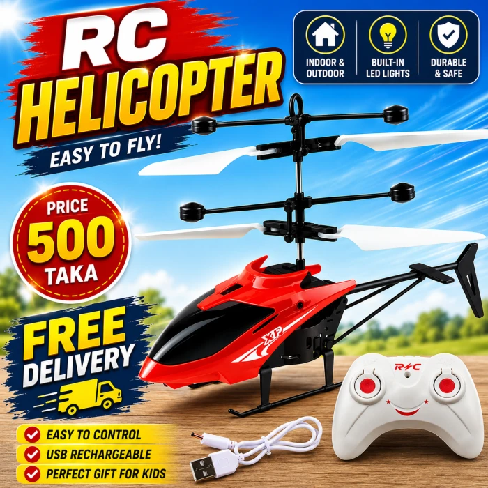 Rechargeable Remote Control And Hand Sensor Flying Helicopter For Kids
